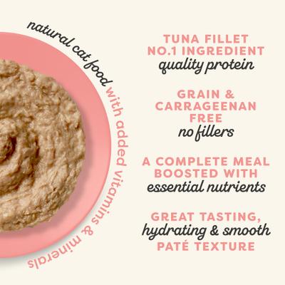 Show full view: Applaws Vitality Tuna Fillet & Salmon Recipe Pate Grain-Free Wet Cat Food, 5.5-oz can, case of 24 slide 5 of 11