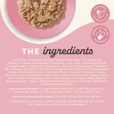 Show full view: Applaws Vitality Tuna Fillet & Shrimp In Broth Grain-Free Wet Cat Food, 2.47-oz can, case of 24 slide 4 of 11