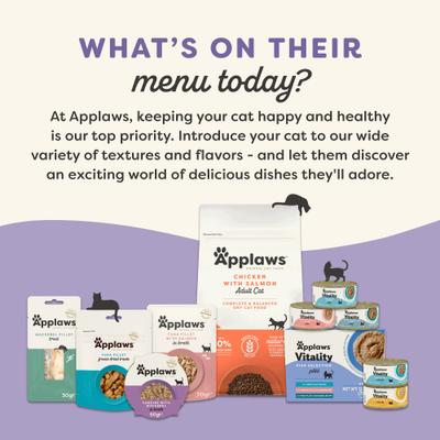 Show full view: Applaws Vitality Tuna Variety Pack Broth Selection Grain-Free Wet Cat Food, 2.47-oz can, case of 12 slide 9 of 11