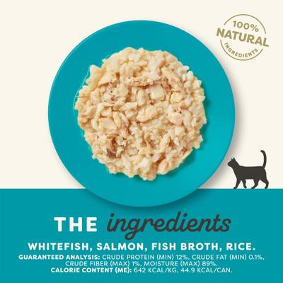 Show full view: Applaws Whitefish with Salmon in Broth Wet Cat Food, 2.47-oz can, case of 24 slide 3 of 10
