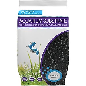 Aqua Natural Diamond Black Aquarium Gravel, 20-lb bag