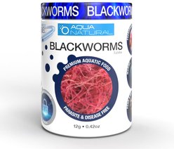 Aqua Natural Grain-Free Freeze-Dried Blackworms Fish Food, 0.42-oz tub
