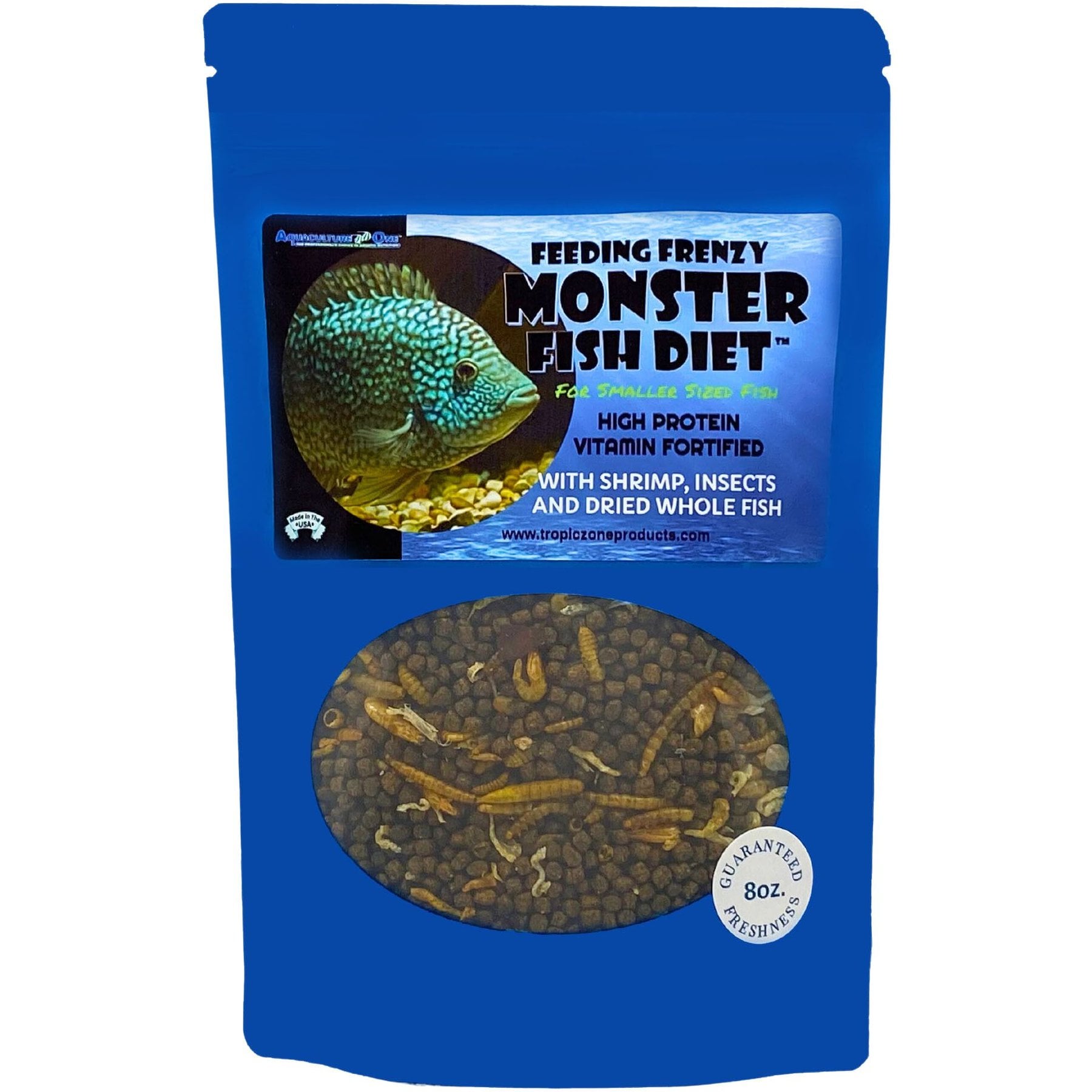 Aquaculture-One Feeding Frenzy Monster Fish Diet for Small Fish, 8-oz bag