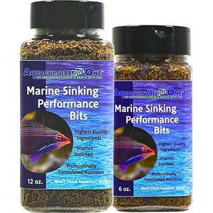 Aquaculture-One Marine Sinking Performance Bits Fish Food, 6-oz bottle
