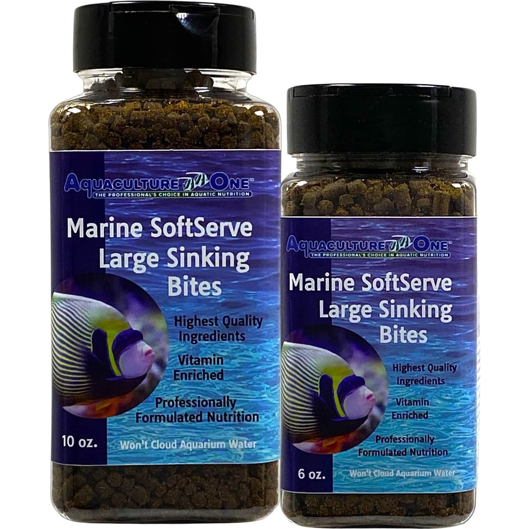 Aquaculture-One Marine SoftServe Large Sinking Bites Fish Food, 10-oz bottle