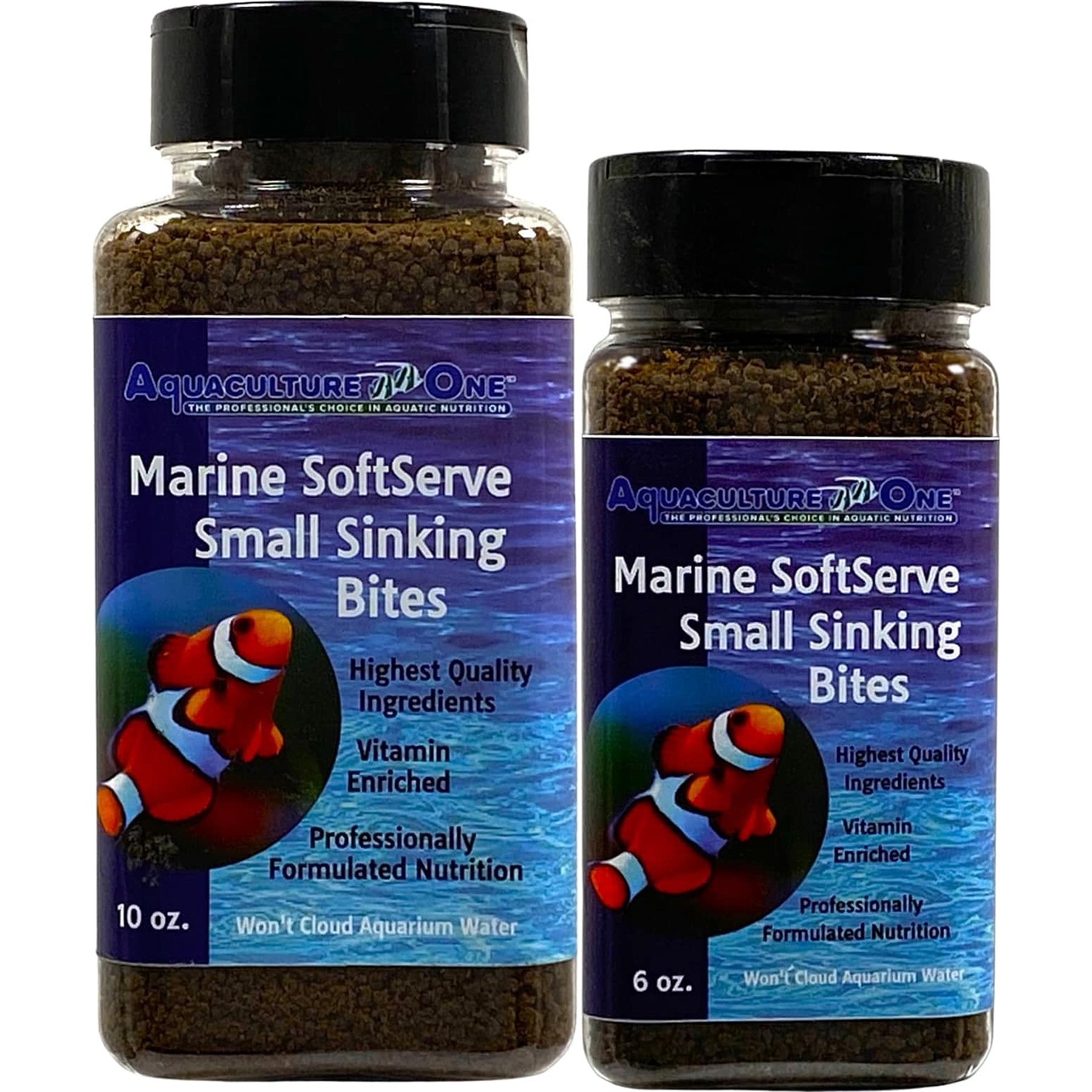Aquaculture-One Marine SoftServe Small Sinking Bites Fish Food, 10-oz bottle