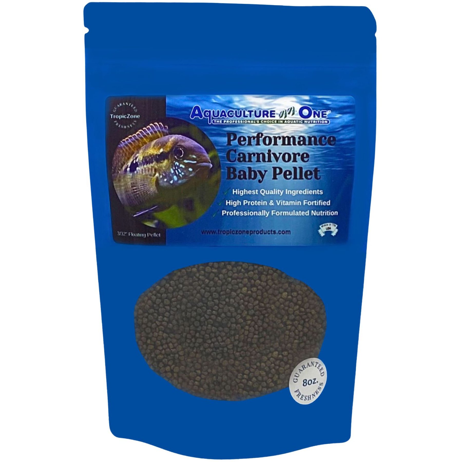 Aquaculture-One Performance Carnivore Pellets for Baby Fish, 8-oz bag