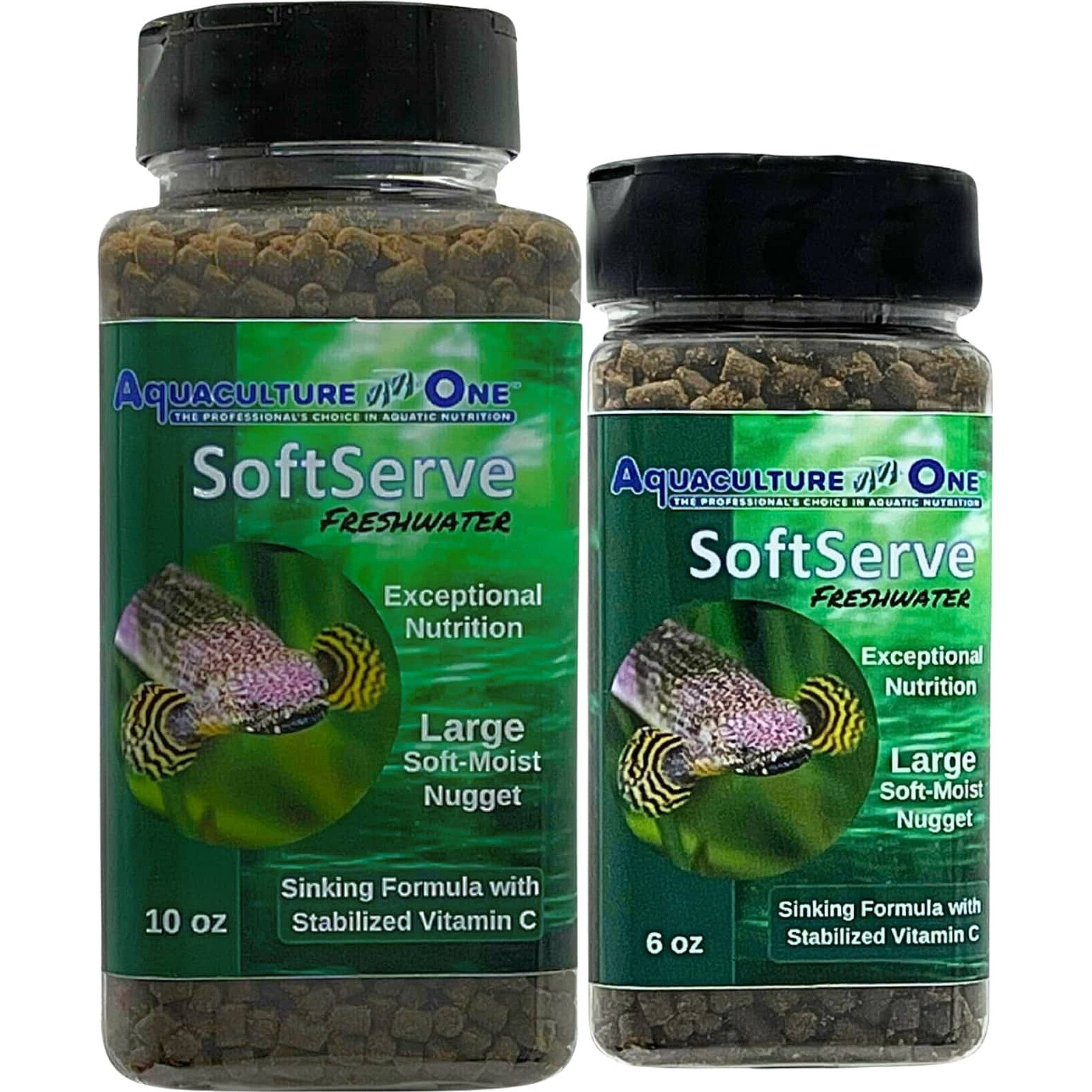 Aquaculture-One SoftServe Freshwater Large Nugget Fish Food, 6-oz bottle