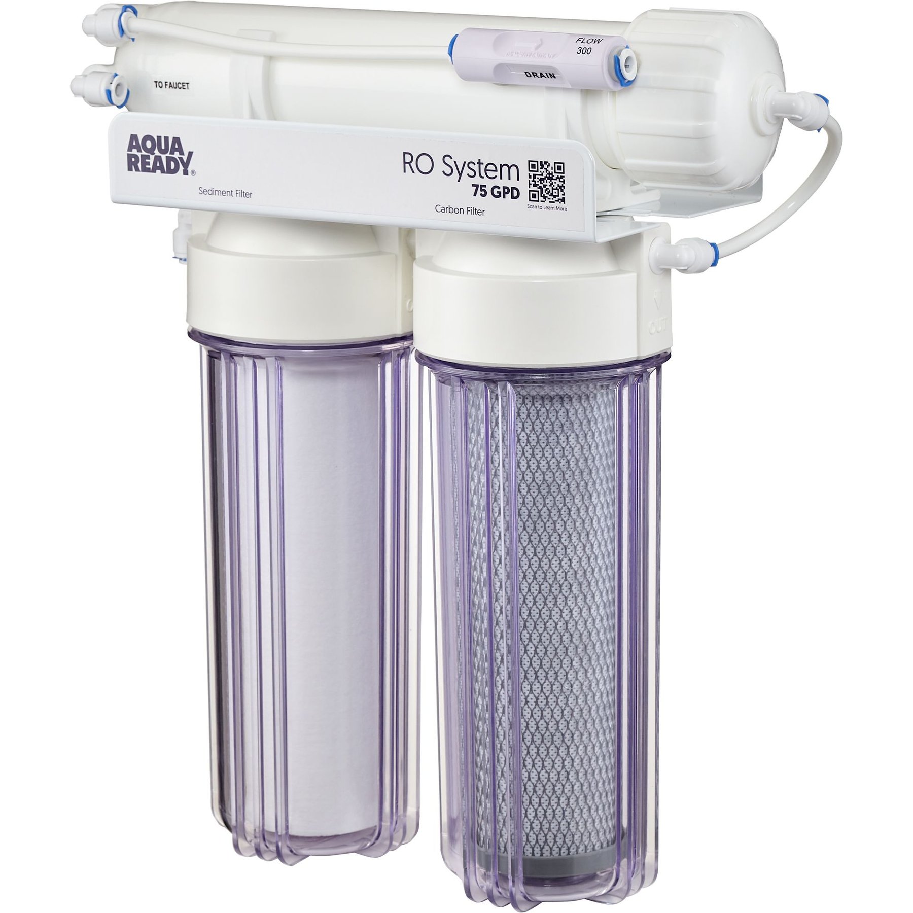 AquaReady 3 Stage 75 GPD RO System Filter, White