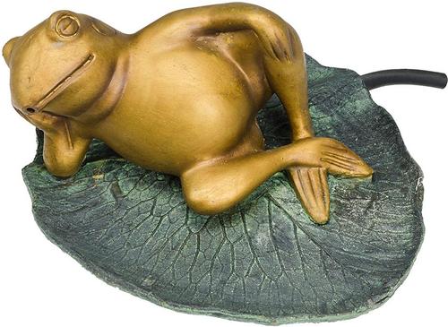 Show full view: Aquascape Lazy Frog on Lily Pad Spitter Fish Aquarium Ornament slide 3 of 4