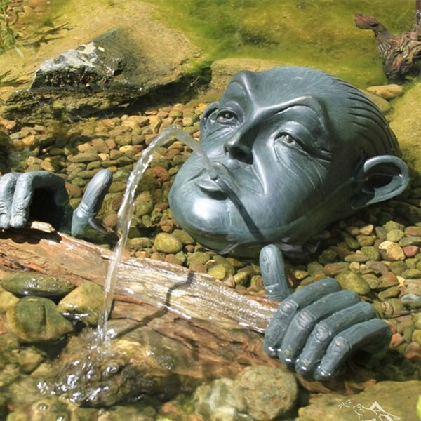 Aquascape Man In Barrel Spitter Fish Aquarium Ornament