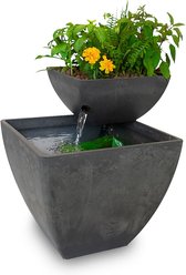 AquaSprouts Fountain Aquaponics Ecosystem Kit, Charcoal, 8-gal