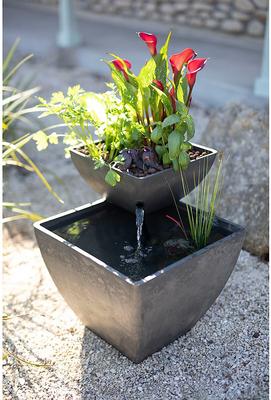 Show full view: AquaSprouts Fountain Aquaponics Ecosystem Kit, Charcoal, 8-gal slide 4 of 11