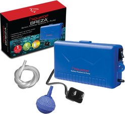 Aquatop BREZA Battery Powered 2.5-L/min Air Pump with AC Power Failure Sensor, Blue/Black