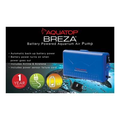 Show full view: Aquatop BREZA Battery Powered 2.5-L/min Air Pump with AC Power Failure Sensor, Blue/Black slide 2 of 6