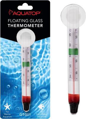 Show full view: Aquatop Floating Glass Thermometer with Suction Cup Mount slide 2 of 5