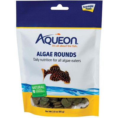Aqueon Aqueon Algae Rounds Bottom Feeder Fish Food, 3-oz bag