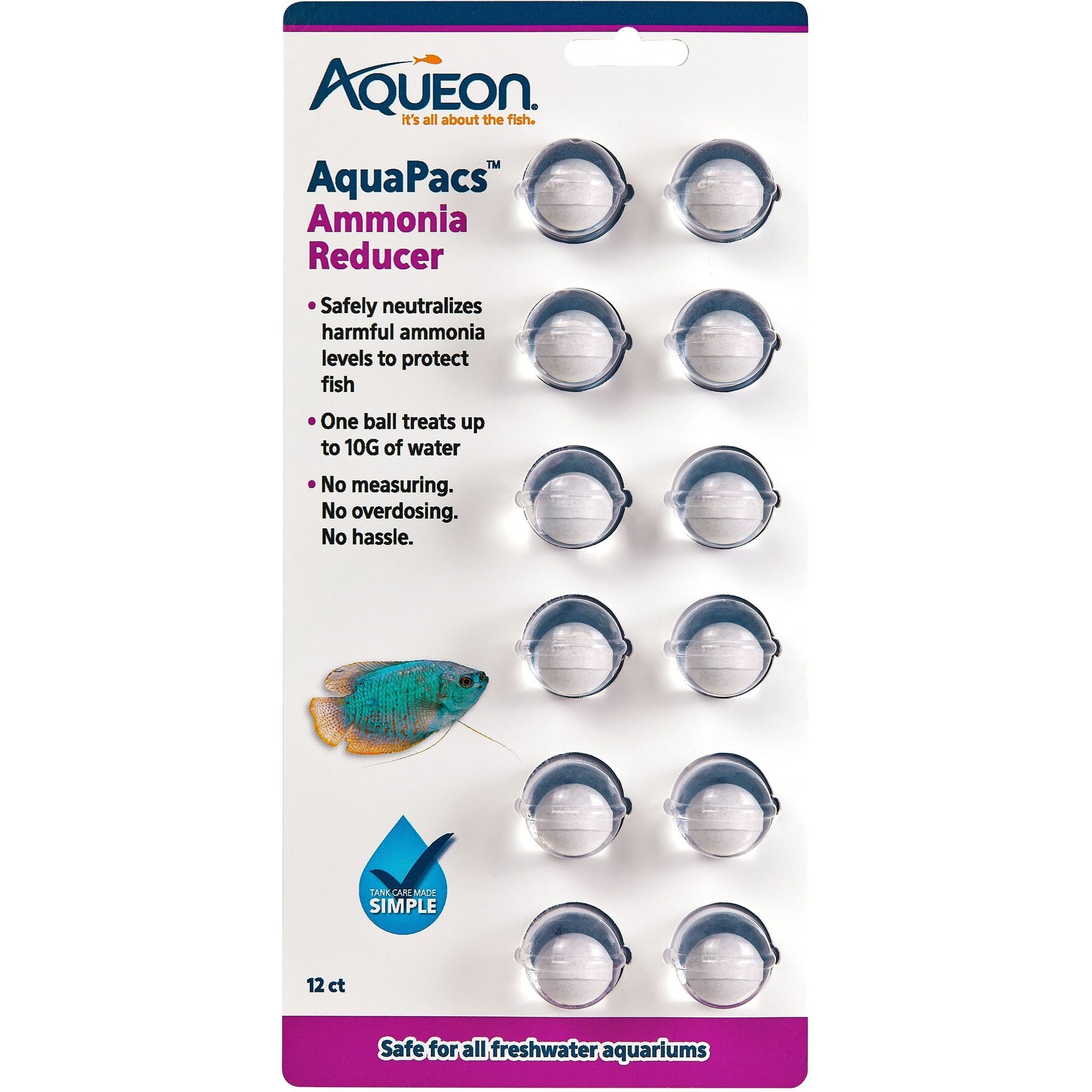 Aqueon AquaPacs Aquarium Ammonia Reducer, 12 pack, 10-gal