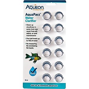 Aqueon AquaPacs Aquarium Water Clarifier, 12 pack, 10-gal
