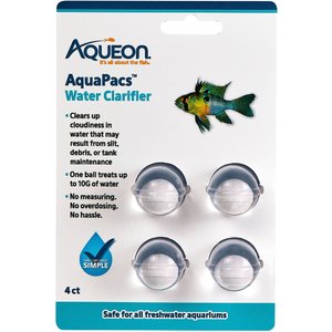 Aqueon AquaPacs Aquarium Water Clarifier, 4 pack, 10-gal