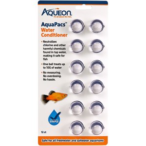 Aqueon AquaPacs Aquarium Water Conditioner, 12 pack, 10-gal