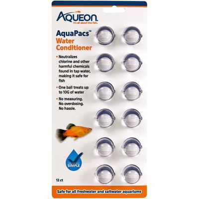 Aqueon Aqueon AquaPacs Aquarium Water Conditioner, 12 pack, 10-gal