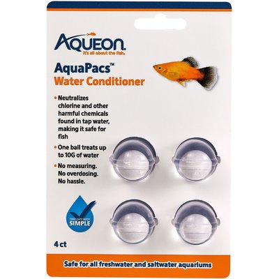 Aqueon Aqueon AquaPacs Aquarium Water Conditioner, 4 pack, 10-gal