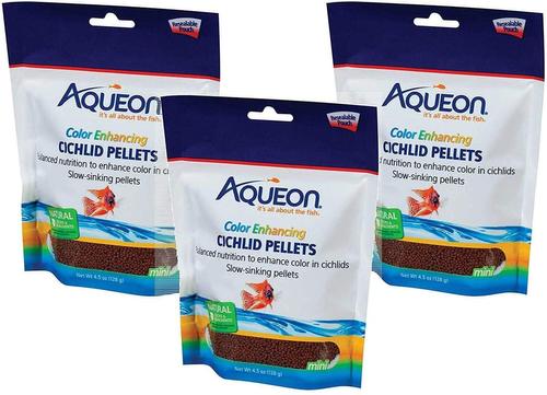 Show full view: Aqueon Cichlid Pellets Color Enhancing Fish Food, 4.5-oz bag slide 7 of 8