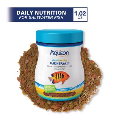 Show full view: Aqueon Color Enhancing Marine Flakes Fish Food, 1.02-oz jar slide 2 of 8