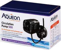 Aqueon Freshwater & Saltwater Circulation Aquarium Pump, 500 GPH