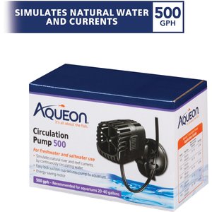 Aqueon Freshwater & Saltwater Circulation Aquarium Pump, 500 GPH