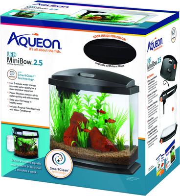 Show full view: Aqueon LED MiniBow SmartClean Fish Aquarium Kit, Black, 2.5-gal slide 2 of 11