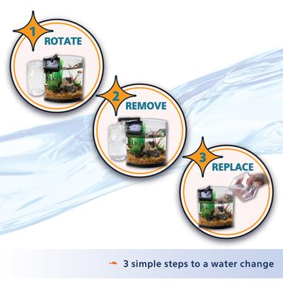 Show full view: Aqueon LED MiniBow SmartClean Fish Aquarium Kit, Black, 2.5-gal slide 5 of 11