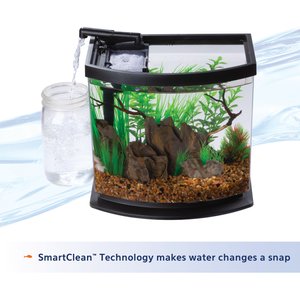 Aqueon LED MiniBow SmartClean Fish Aquarium Kit, White, 2.5-gal