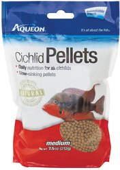 Aqueon Cichlid Pellet Food, Medium, 7.5-oz bag, bundle of 2