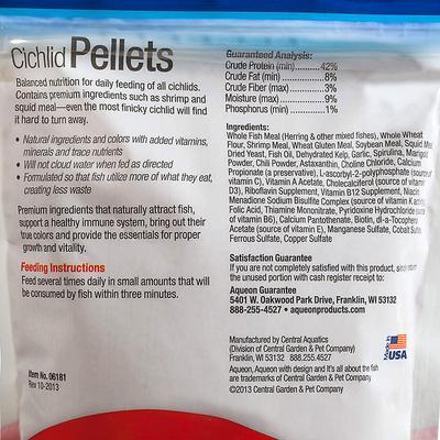 Show full view: Aqueon Mini Cichlid Pellet Fish Food, 8.5-oz bag slide 8 of 10