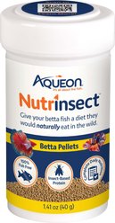 Aqueon Nutrinsect Fish-Free Fish Food Betta Pellets, 1.41-oz
