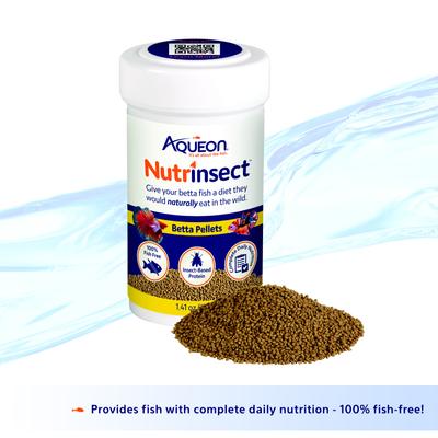 Show full view: Aqueon Nutrinsect Fish-Free Fish Food Betta Pellets, 1.41-oz slide 2 of 8