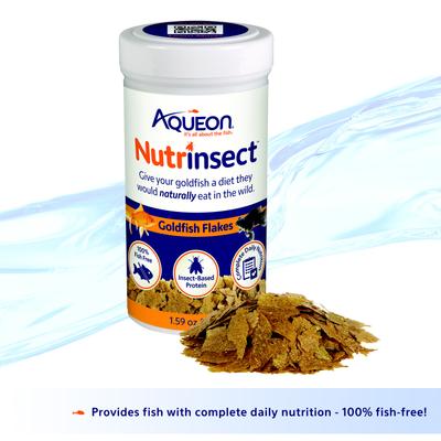 Show full view: Aqueon Nutrinsect Fish-Free Fish Food Goldfish Flakes, 1.59-oz slide 2 of 9