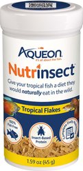 Aqueon Nutrinsect Fish-Free Fish Food Tropical Flakes, 1.59-oz