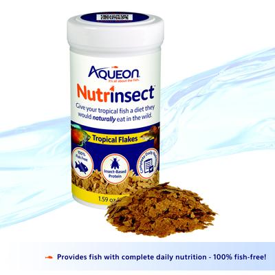 Show full view: Aqueon Nutrinsect Fish-Free Fish Food Tropical Flakes, 1.59-oz slide 2 of 6