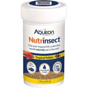 Aqueon Nutrinsect Fish-Free Fish Food Tropical Pellets, 1.76-oz