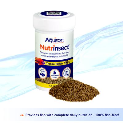 Show full view: Aqueon Nutrinsect Fish-Free Fish Food Tropical Pellets, 1.76-oz slide 2 of 9