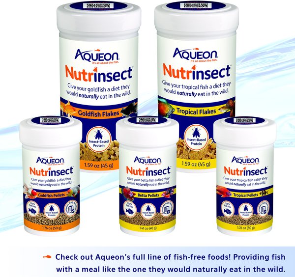 Aqueon Nutrinsect Fish-Free Fish Food Tropical Pellets