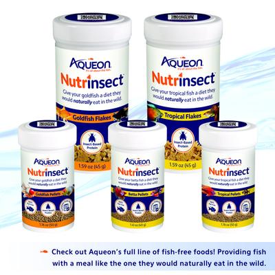 Show full view: Aqueon Nutrinsect Fish-Free Fish Food Tropical Pellets, 1.76-oz slide 5 of 9