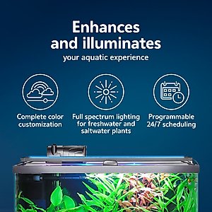 Aqueon OptiBright SMART LED Light Fixture, Black, 18 to 24-in