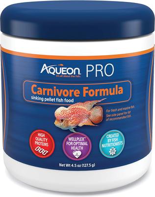 Show full view: Aqueon PRO Carnivore Formula Fish Food, 4.5-oz jar slide 1 of 9