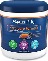Aqueon PRO Sinking Pellet Fish Food, Herbivore, 5-oz