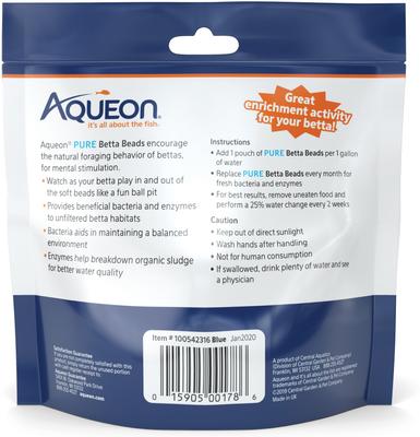 Show full view: Aqueon PURE Betta Beads Aquarium Water Care, 8.8-oz bag, Blue, bundle of 2 slide 2 of 9