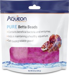 Aqueon PURE Betta Beads Aquarium Water Care, 8.8-oz bag, Pink